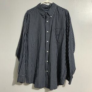 Chaps Men's Navy and White Checkered Shirt size XL